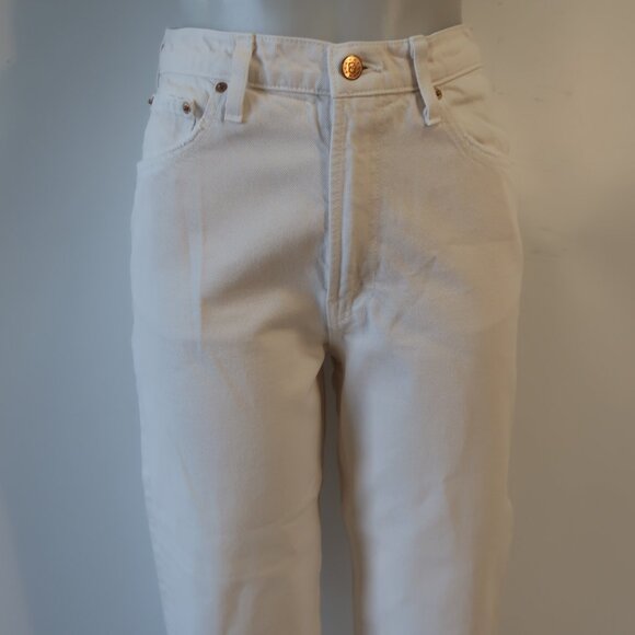 Women Mother Snacks Natural Wash HW Double Stack Ankle High Rise Denim Jeans 27 - Picture 6 of 11